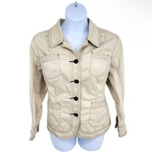 Dressbarn Woman Beige Utility Jacket Size 18/20